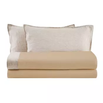 Комплект постельного белья с простынью из хлопковой фланели с льняными рюшами - Sierra Lisola, пляж