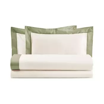 Комплект постельного белья с простынью из хлопковой фланели с атласной каймой - бриллиант Lisola, руппия