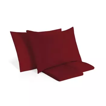 Комплект постельного белья с простынью из чистого хлопка StoneWashed без глажки - Сенна Lisola Stone, вишня, односпальный