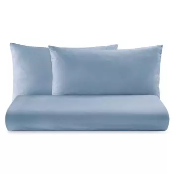 Комплект постельного белья с простынью из чистого хлопка однотонного цвета - Tortona Lisola Basic, лавина, полуторный