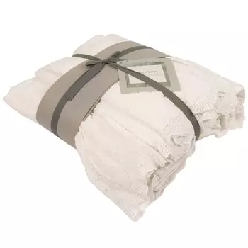 Комплект постельного белья с простынью StoneWashed из 100% чистого хлопка - Betty Creole Home, крем, односпальный