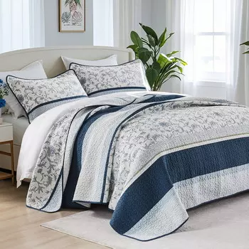 Комплект постельного белья с узорами Bedduvit, темно - синий