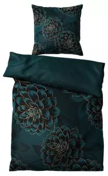 Комплект постельного белья SANILO Dahlien ( 2 шт), 135x200x200 см, зеленый