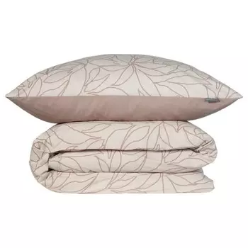 Комплект постельного белья Schiesserset Leaves Renforc 2 шт., 155x1x220 см, серо-коричневый