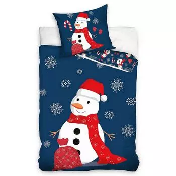 Комплект постельного белья Снеговик 135х200см + 80х80см PHU CARBOTEX