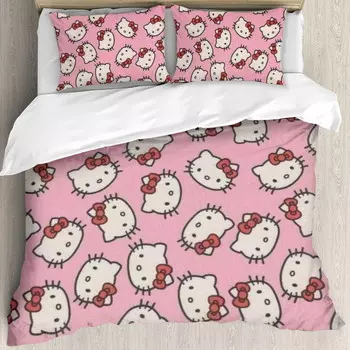 Комплект постельного белья Speku Hello Cat Kitty, розовый