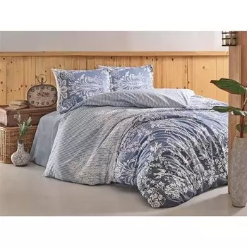 Комплект постельного белья Tac Crystal Double Ranforce Gulru Blue