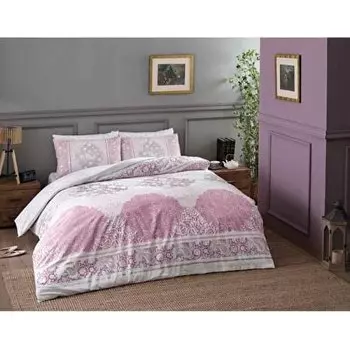 Комплект постельного белья Tac Double Ranforce Aryan Pink