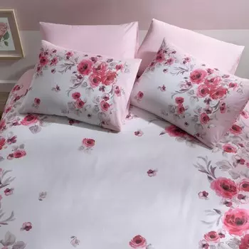 Комплект постельного белья Tac Shiny Ranforce, розовый