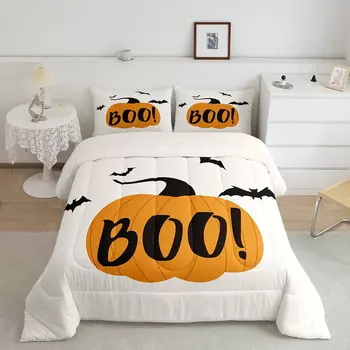 Комплект постельного белья Yst, белый / оранжевый