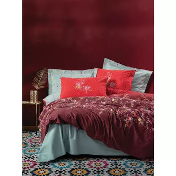 Комплект постельного белья женских одинарных пододеяльников эффектного зеленого цвета