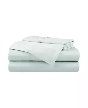 Комплект простыней из эвкалипта (размер двуспальной кровати), 1 плоская простыня, 1 простыня на резинке, 2 наволочки, ультрамягкая ткань, дышащая и охлаждающая, экологически чистая Aston and Arden, синий