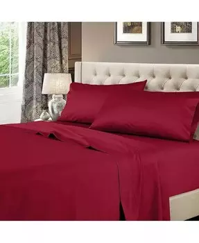 Комплект простыней из цельного хлопка плотностью 600 нитей, Twin XL Egyptian Linens, красный