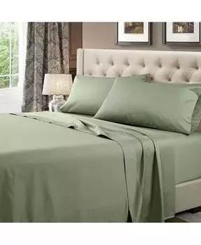 Комплект простыней из цельного хлопка плотностью 600 нитей, Twin XL Egyptian Linens, зеленый