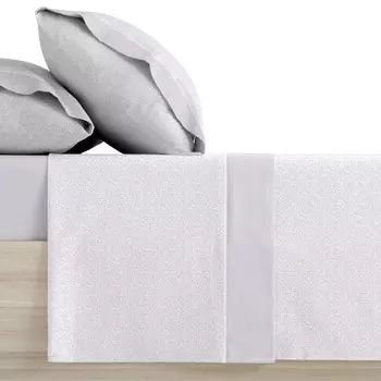 Комплект простыней из фланели с цветочным принтом Manterol, серый