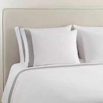 Комплект простыней из хлопкового сатена с полосками, 300 ниток. El Corte Ingls, серый