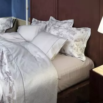 Комплект простыней из хлопкового сатина Cassia Lameirinho, белый