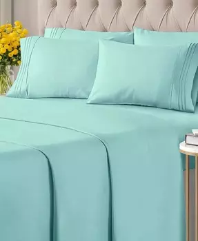 Комплект простыней из микрофибры из 6 предметов — Queen CGK Unlimited, синий