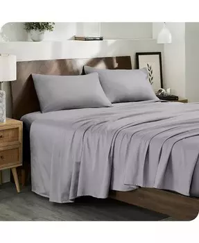 Комплект простыней из органического хлопка и сатина Twin Bare Home, серый