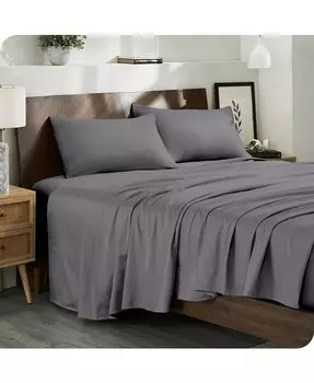 Комплект простыней из органического хлопка и сатина Twin Bare Home, серый