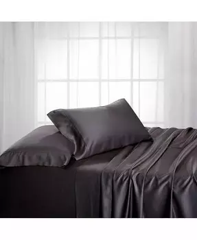 Комплект простыней из вискозы и хлопка, бамбука, с глубокими карманами 15 дюймов, размер King Egyptian Linens, серый