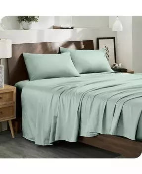 Комплект простыней King из органического хлопка и сатина Bare Home, зеленый