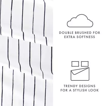 Комплект простыней с узором в темно-синюю полоску, ультрамягкое постельное белье из микрофибры, двойное белье ienjoy Home, цвет Navy