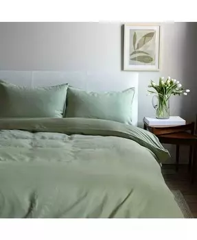 Комплект пуховых одеял и накидок из французского льна и хлопка — полный размер/размер размера «queen-size» Bokser Home, зеленый