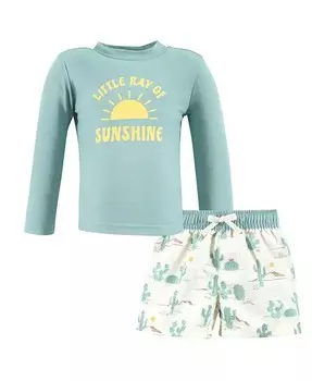 Комплект рашгарда для плавания для маленьких мальчиков Hudson Baby, синий