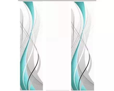 Комплект раздвижных штор Wuxi серый 60x245 см, 3 шт. Home-Fashion, бирюзовый