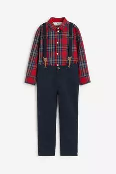 Комплект рубашка и брюки H&M, 2 предмета, красный