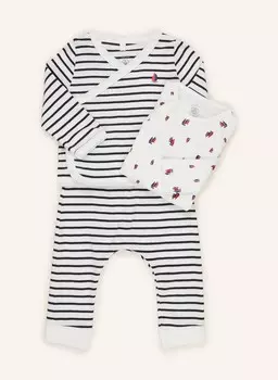 Комплект: рубашка, леггинсы и боди. Petit Bateau, белый