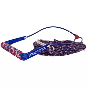 Комплект рукоятка Liquid Force Team + фал H-Braid Dyneema 70 ft Mainline 2023, синий/красный