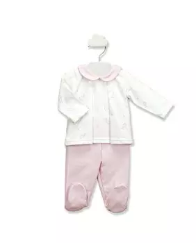 Комплект с длинными рукавами для мальчика и микропринтом BABID, розовый