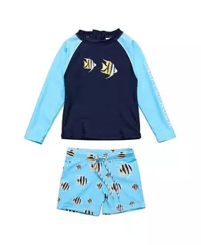 Комплект с длинными рукавами Snapper Rock для мальчиков Angel Fish - для малышей, синий