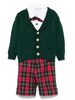 Комплект с однобортным пиджаком Colorichiari, зеленый