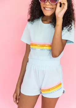 Комплект с пайетками в полоску Lola + The Boys, синий