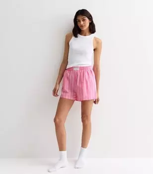 Комплект с топом-боксером в рубчик в полоску New Look, розовый