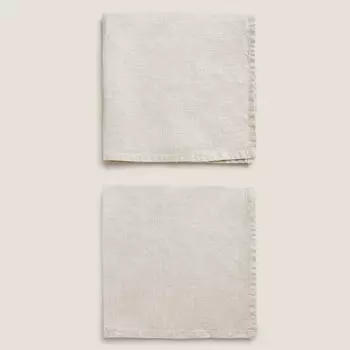 Комплект салфеток Zara Home Washed Linen, 2 предмета, натуральный