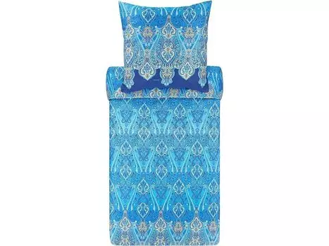 Комплект сатинового постельного белья Bassetti Mako Ragusa цвет СИНИЙ B1 размер 155х220+80х80