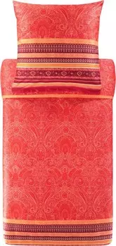 Комплект сатинового постельного белья Bassetti Mako MASER цвет R1 GERANIA RED размер 200x200+2x80x80