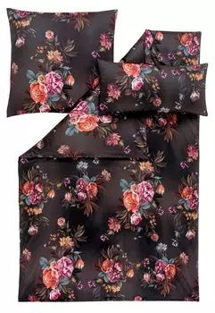 Комплект сатинового постельного белья ESTELLA Atelier Mako JOYCE цвет антрацит размер 155х220+80х80+40х80 см