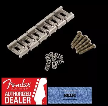 Комплект седла Fender Aged/Relic Road Worn Stratocaster Bridge — 099-7203-000 099-7203-000 Road Worn Stratocaster Bridge Assembly