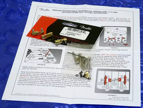 Комплект седла Fender Telecaster Movable Intonating Brass, 0992099000 Fender Telecaster Intonating Saddle Kit
