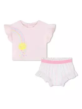 Комплект шорт Billieblush с радужным принтом, розовый