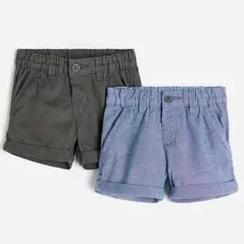 Комплект шорт H&M Cotton, 2 предмета, синий/темно-серый