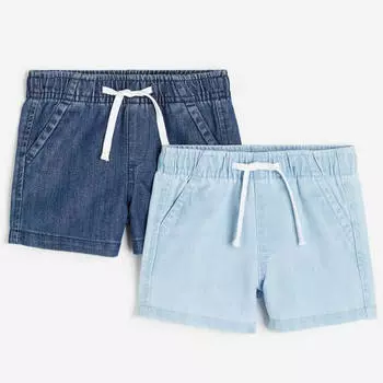 Комплект шорт H&amp;M Denim, 2 предмета, синий/голубой
