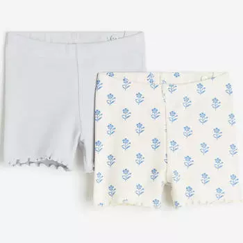 Комплект шорт H&amp;M Floral Ribbed, 2 предмета, голубой