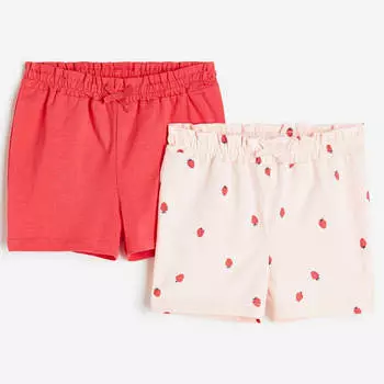 Комплект шорт H&M Strawberries Jersey, 2 предмета, светло-розовый