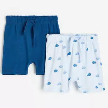 Комплект шорт H&amp;M Whales Jersey, 2 предмета, голубой